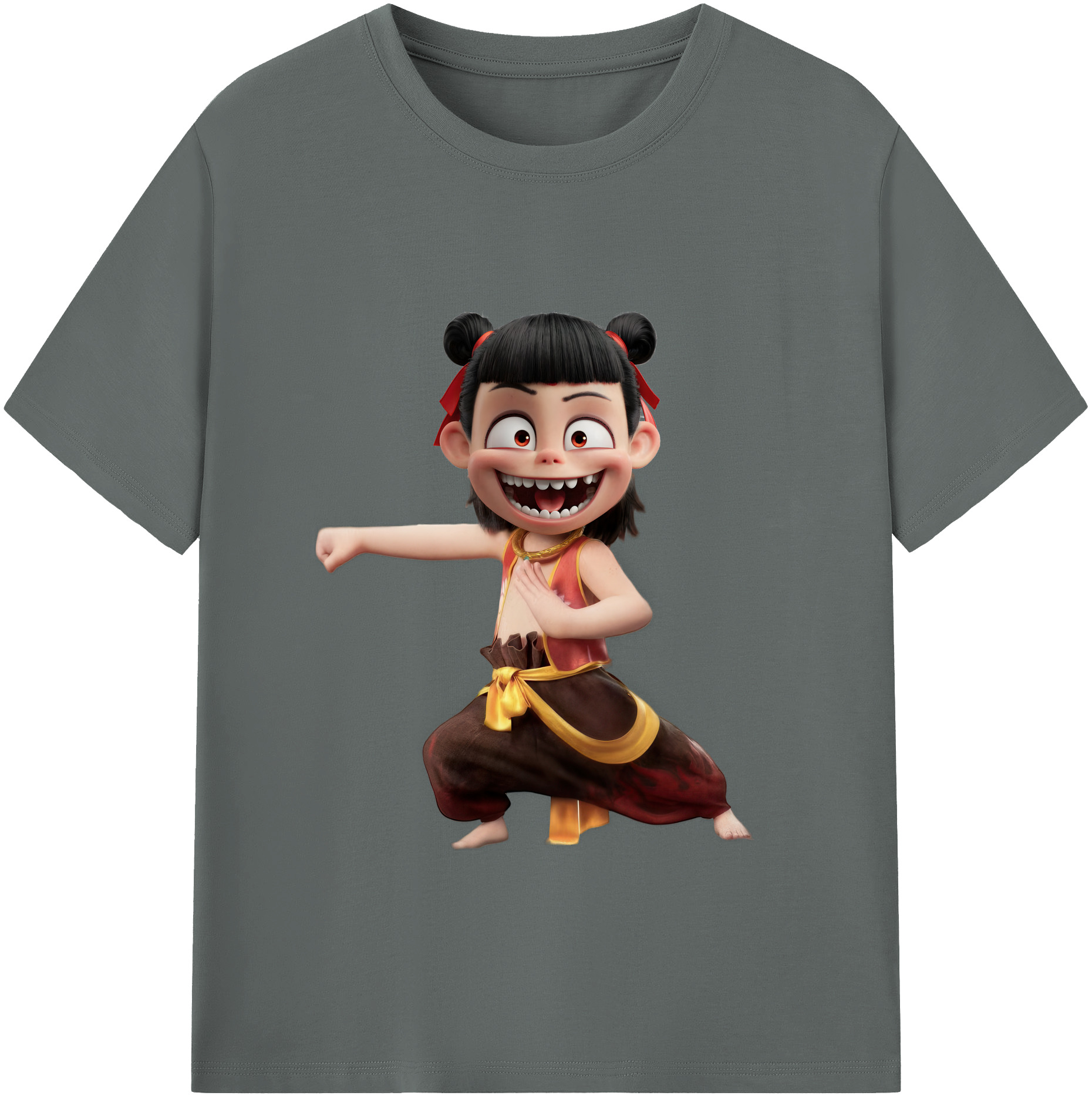 （画像用） Ne Zha 2 ナタ 魔童の大暴れ 綿100％ メンズ半袖Tシャツ｜肌触りやわらか＆通気性